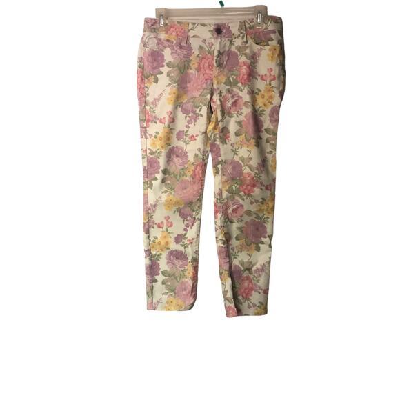 Ann Taylor Womens Multicolor Floral Modern Fit Skinny Stretch Denim Jeans Size 2 - Picture 1 of 5